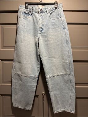 Frame Denim Light Blue Barrel Mid-Rise Jeans